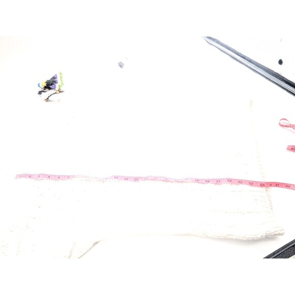 Kitty Hawk Vintage Chunky Wooden Beaded Shoulder Pads Knit Sweater Size Large - Picture 4 of 7